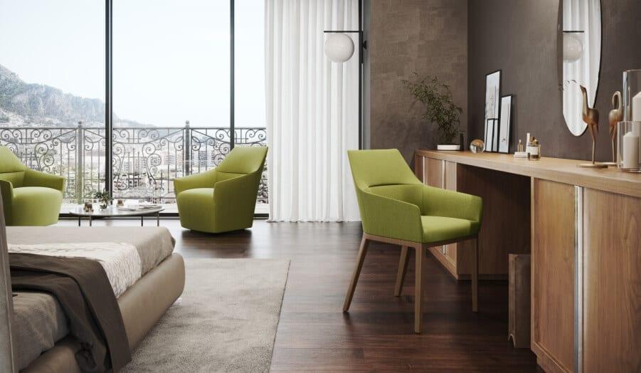 Krzesła w pokoju hotelowym stanowią ważny element funkcjonalny i stylistyczny